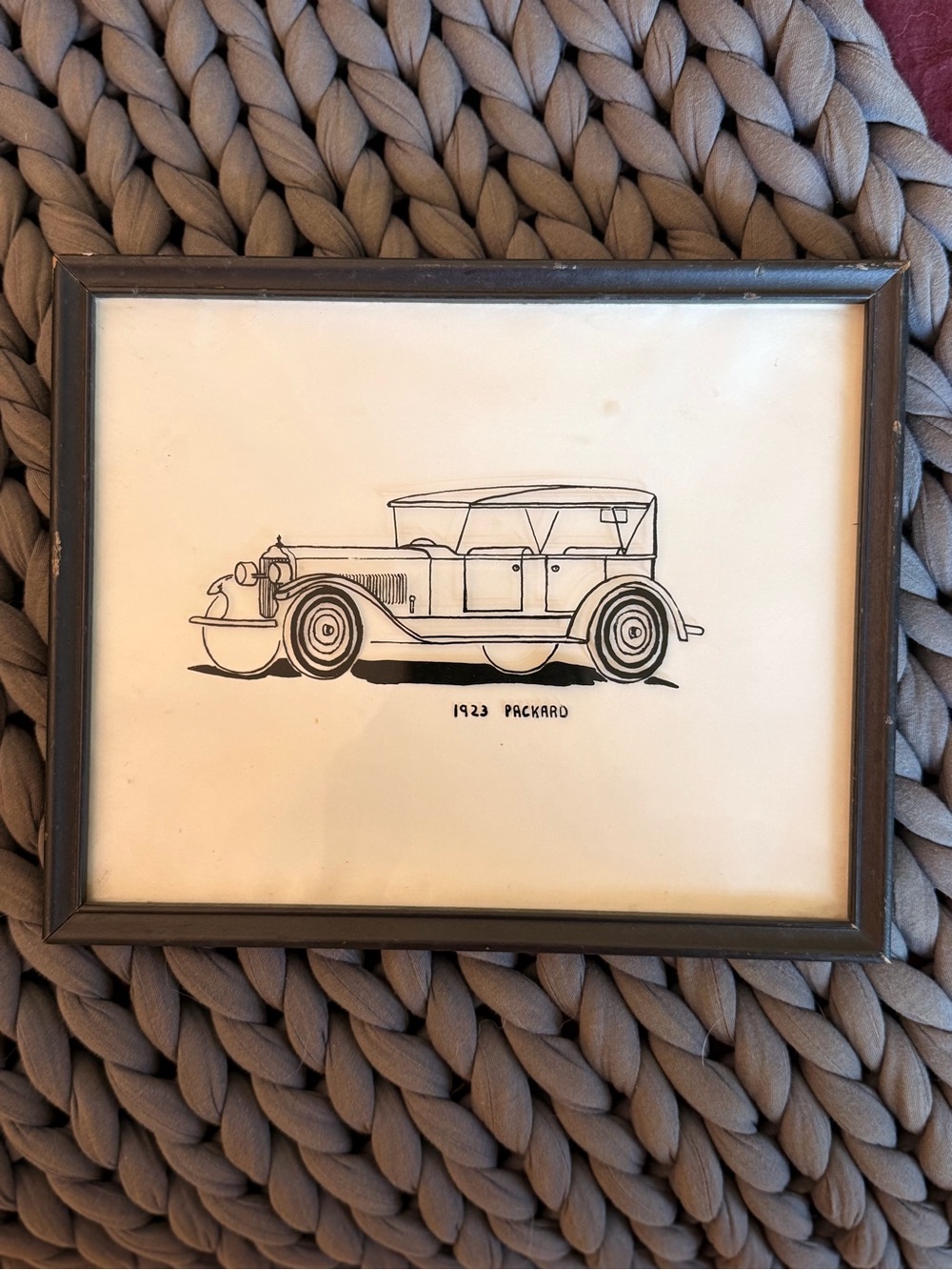 Vintage Black and White 1923 Packard Car Print